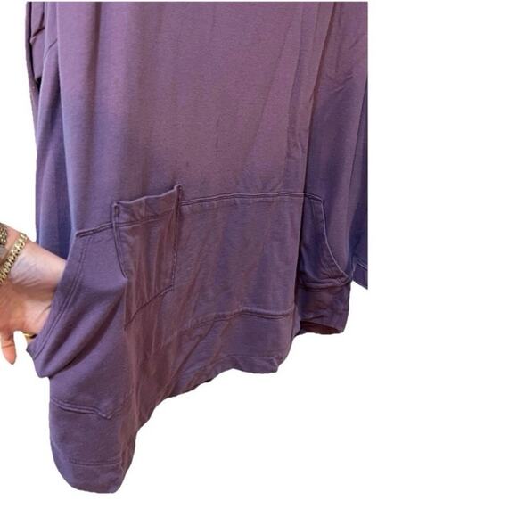 Breakfast In Tokyo Sweatshirt Top Purple Cotton Blend Jersey Pullover M Pockets! - Picture 3 of 10